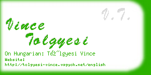 vince tolgyesi business card